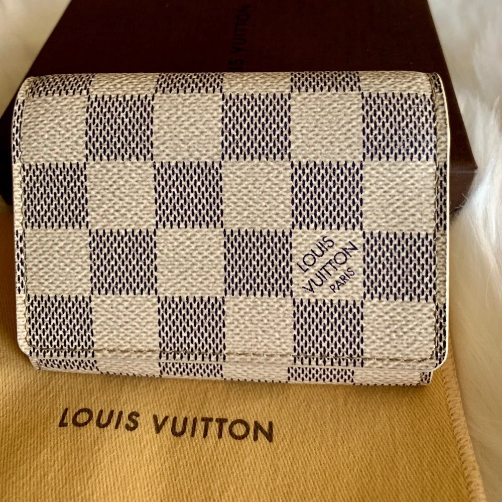 Louis Vuitton Damier Azur Compact Wallet - Cream/Blue